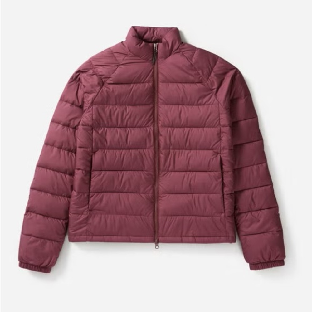 Everlane Lightweight Puffer Jacket in Burgunday Size XXS